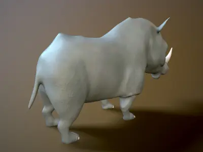 cartoon rhino Low-poly 3D model