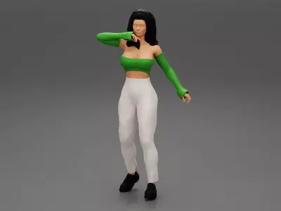 Beautiful lady in elegant bra and pants 3D print model