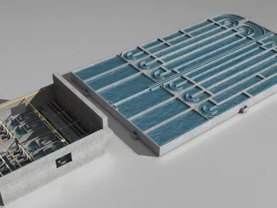 Sewage treatment plant facilities 3D model