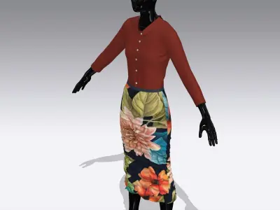 Woman Cloth Dress Low-poly 3D model