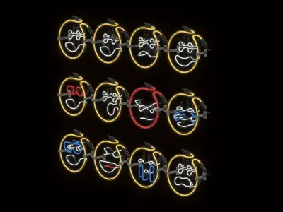 Neon Emojis 3D model