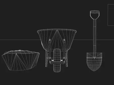 wheelbarrow - construction 3D model