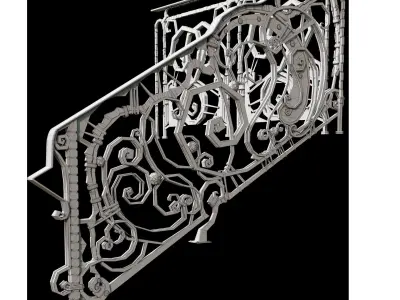 stair railings forging mix style 3D model