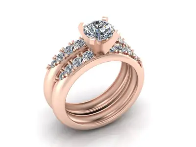 solitaire engagement jewelry ring 3D print model