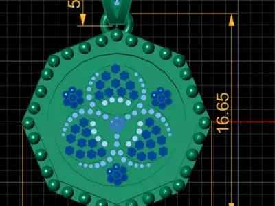 Floral Harmony Medallion Pendant 3D print model