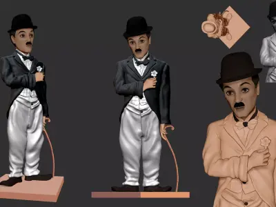 Charlie Chaplin statue 3D print model