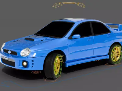 Subaru Impreza WRX Rigged 3D model