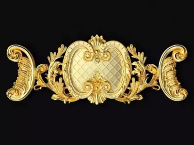 Central decor ornament for furniture 3D model 867