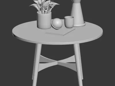 Reeve Mid Century Coffee Table Marble Walnut Westelm  3D model