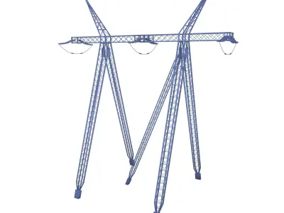 Electricity Pole 12 Weathered Low-poly 3D model