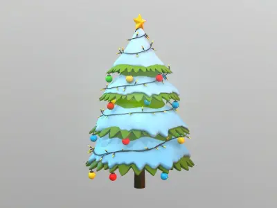 Environment - Christmas Tree Stylized Low-poly 3D model