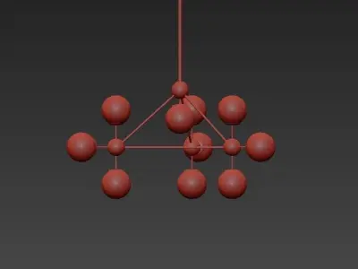 Modo Chandelier White Glass 3D model