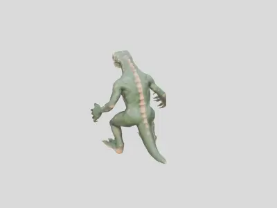 Humanoid Raptor Character 3D Model Low-poly 3D model