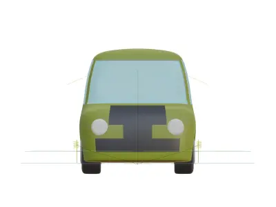 Mr Bean Car Morris Mini Chibi Low-poly 3D model
