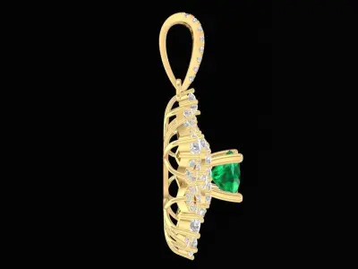 Luxury Snowflake Diamond Pendant  1201 3D print model