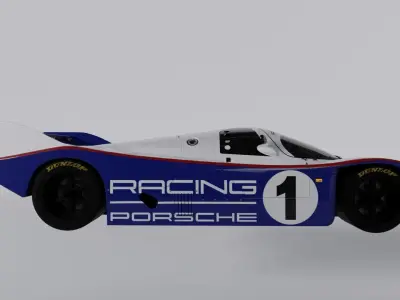 Porsche 962 C Short Tail SPORT CAR VINTAGE  Low-poly 3D model