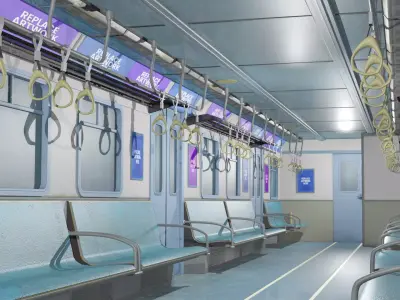 Subway Train Interior  Low-poly 3D model
