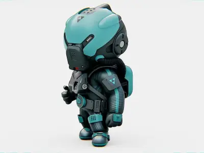 TOON ASTRONAUT ROBBY Rigged for Unreal Engine - Unity - MIXAMO 3D model