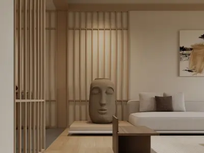 japanese living room dining room interior scenes 07 3D model