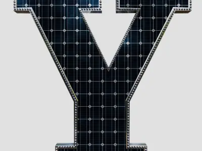 Solar Panel Letter - Y 3D model
