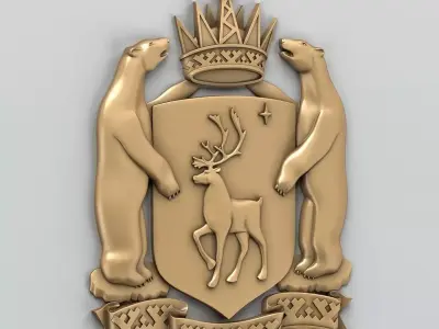 Coat of arms of Yamalo-Nenets Autonomous Okrug 3D model