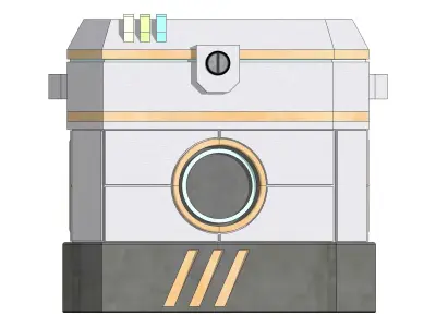 Sci fi small Crate 002 Free 3D model