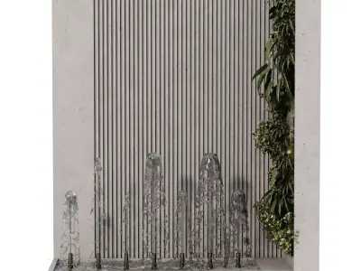  vertical plant with Fountain set 651 3D model