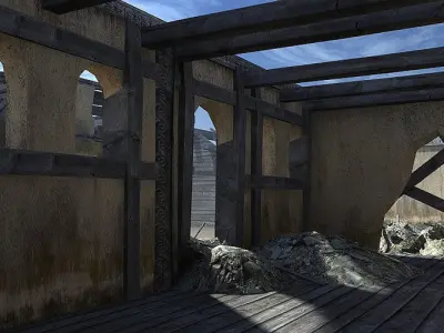 Medieval Ruins Low-poly 3D model