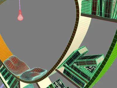 Bookshelf book shelf with circular shape 3D model