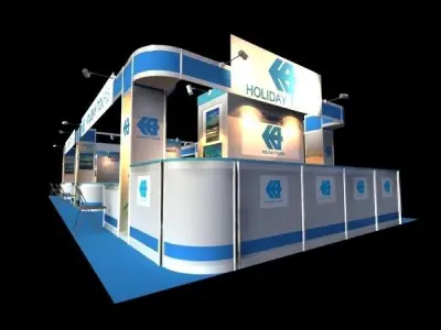 Holiday Tour Exhibition 6 x 15 Booth 3D model