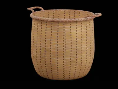 Large Fruit Basket Low-poly 3D model