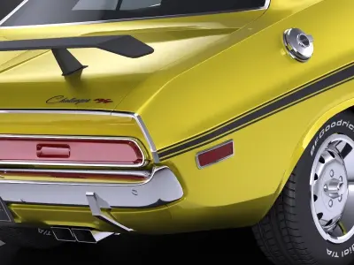 LowPoly Dodge Challenger 1970 RT Low-poly 3D model