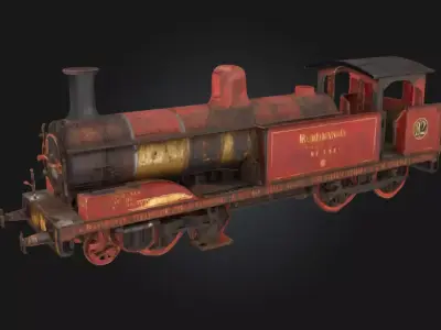 Rustic Engine  Vintage Locomotive Engine  3D model