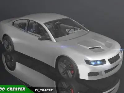 Lowpoly Sports Car Racing Car 3D Model Low-poly 3D model