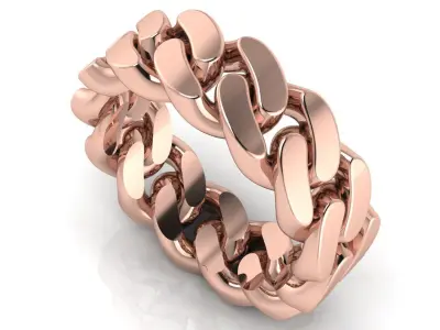 Cuban Link Chain Ring 7 mm Wide  - DIFERENT SIZES 3D print model