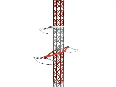 Electricity Pole 16 Low-poly 3D model