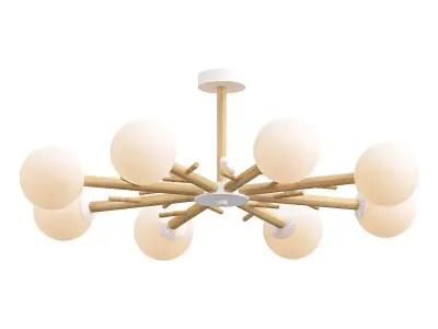 finch light fixture with six balls 3D model