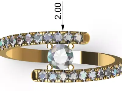 Half Eternity Ring 3D model