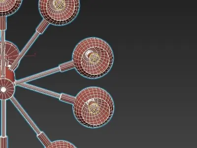 svenn gold chandelier with six lights 3D model