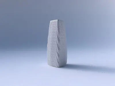 Vase triangle with twisted diagonal grid bulges 3D print model