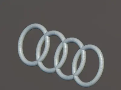 Audi logo 3D model