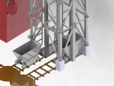 Teudloff coalcrane 135 Free 3D model