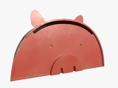 Pig Toy Box for Playing Equipments Child Room Metal Edition 3D model