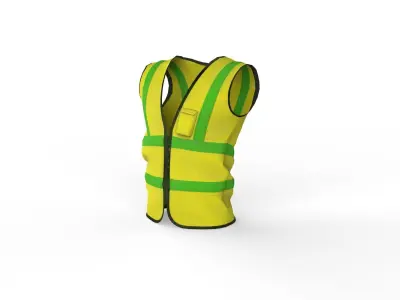 Realistic Worker Vest 002 Low-poly 3D model