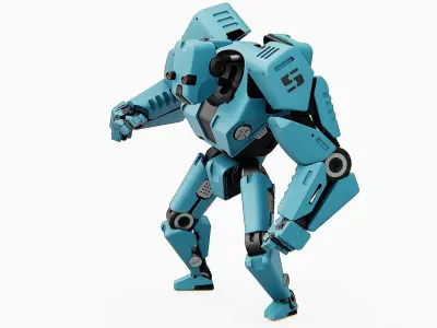 CYBER DROID-C  Rigged for Unreal Engine - Unity - MIXAMO  3D model