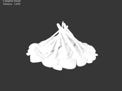 Medieval Decoration Campfires Low-poly 3D model