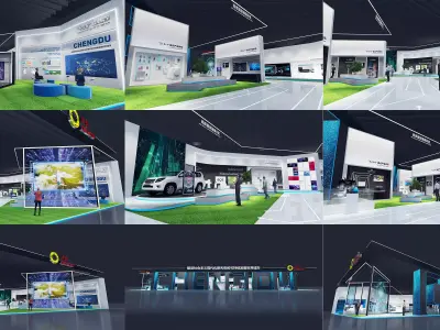 exhibition Low-poly 3D model