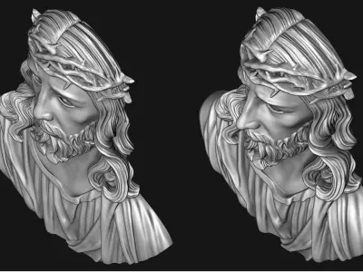 Jesus Bas Relief Medallion And Pendant  3D print model