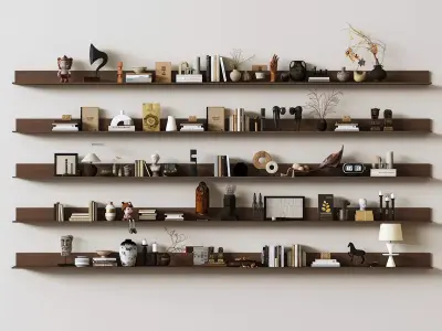 Ji ornaments decoration vase flower art book decoration  3D model