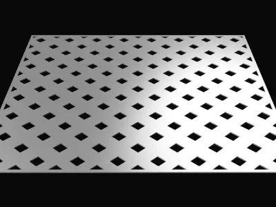 Perforated panel with square hole and 16 percent opening 25O06 3D model